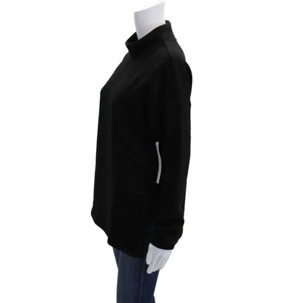 Tribal Womens Mock Neck Long Sleeve Ribbed Pullover Sweater Top Black Size M
